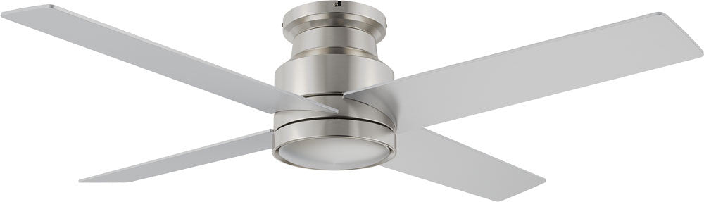 Carro USA CFW524E5-N10-SJ-1-FM 52" Santana Contemporary Home Ceiling Fan - Fixture Finish: Brushed Nickel - Blade Finish: Silver