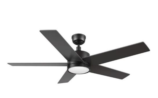 Carro USA CFW525E5-L11-B2-1 52 Inch Santana Contemporary Black LED Home Ceiling Fan