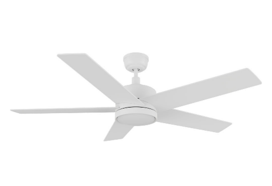 Carro USA CFW525E5-N10-W1-1 52 Inch Santana Modern White Home Ceiling Fan