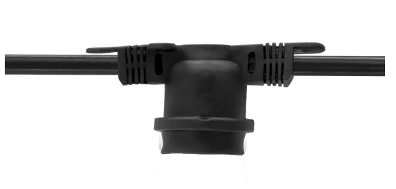 American Lighting CGLS-MNS-24-BK 330' Light String – Medium Base, 2' Socket Spacing, 14AWG SJTW Black Wire, Non-Suspended Sockets