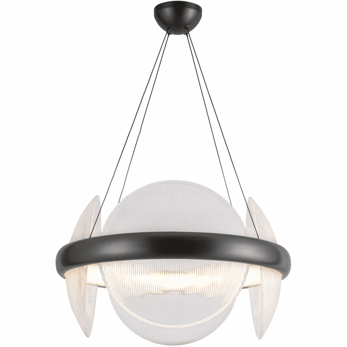 Kuzco Lighting CH13922-UBCR-UNV Taurus LED 22.13 inch Clear Ribbed Glass Chandelier Ceiling Light Urban Bronze Finish