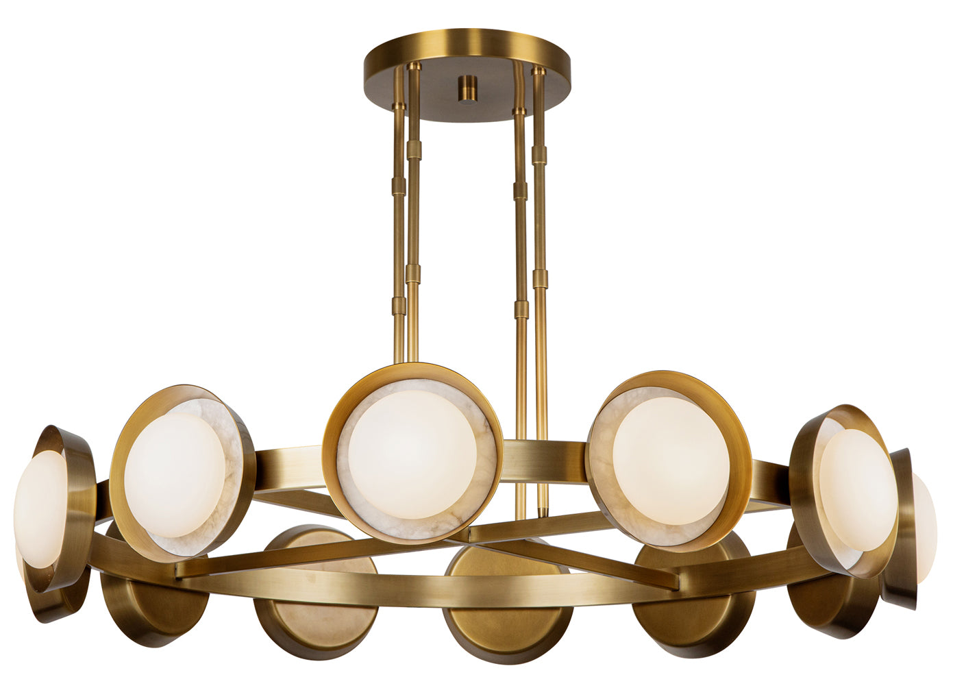 Alora Lighting CH320050VB Alonso LED 50.5 inch Vintage Brass Chandelier Ceiling Light