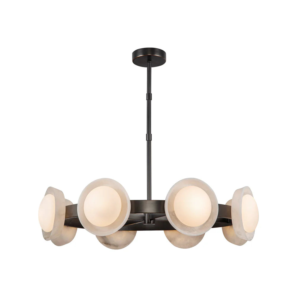 Alora Lighting CH320837UBAR Alonso LED 37.25 inch Chandelier Ceiling Light in Urban Bronze and Alabaster