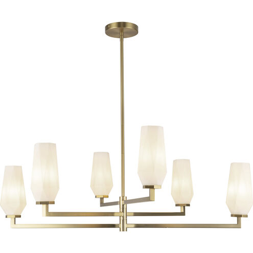 Alora Mood CH424135BGOP Krysta 6 Light 35.13 inch Brushed Gold Chandelier Ceiling Light