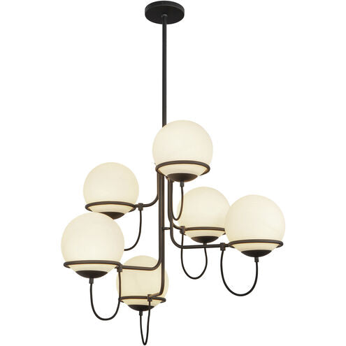 Alora Mood CH458632MBOP Alba 6 Light 32 inch Matte Black Chandelier Ceiling Light
