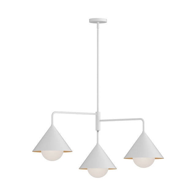 Alora Mood CH485245WHOP Remy Three Light Chandelier in White/Opal Glass