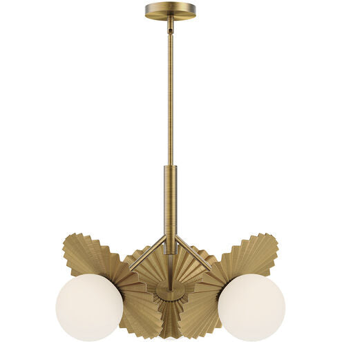 Alora Mood CH501322BGOP Plume 3 Light 22 inch Brushed Gold Chandelier Ceiling Light
