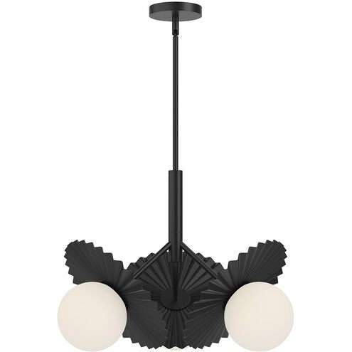 Alora Mood CH501322MBOP Plume 3 Light 22 inch Matte Black Chandelier Ceiling Light