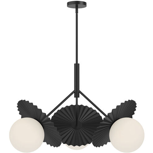 Alora Mood CH501334MBOP Plume 3 Light 33.63 inch Matte Black Chandelier Ceiling Light
