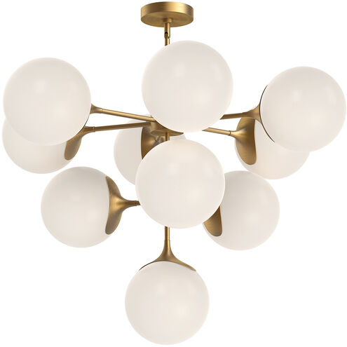 Alora Mood CH505335AGOP Nouveau 10 Light 34.88 inch Aged Gold Chandelier Ceiling Light