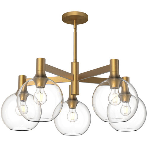 Alora Mood CH506129AGCL Castilla 5 Light 29.5 inch Aged Gold Chandelier Ceiling Light in Clear