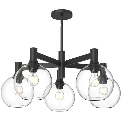 Alora Mood CH506129MBCL Castilla 5 Light 29.5 inch Matte Black Chandelier Ceiling Light in Clear