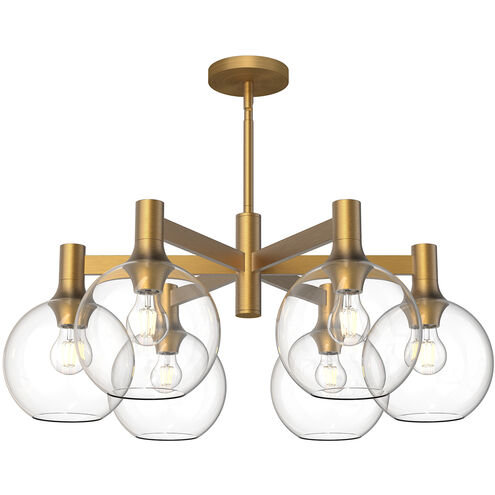 Alora Mood CH506230AGCL Castilla 6 Light 29.5 inch Aged Gold Chandelier Ceiling Light in Clear