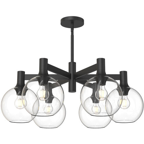 Alora Mood CH506230MBCL Castilla 6 Light 29.5 inch Matte Black Chandelier Ceiling Light in Clear