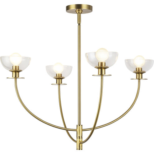 Alora Mood CH515226BGCL Sylvia 4 Light 26.5 inch Brushed Gold Chandelier Ceiling Light