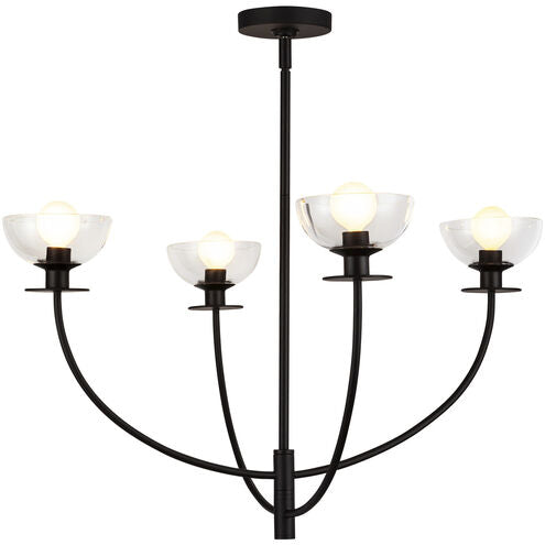 Alora Mood CH515226MBCL Sylvia 4 Light 26.5 inch Matte Black Chandelier Ceiling Light