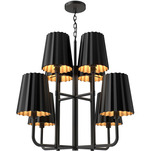 Alora Mood CH528830MB Plisse 8 Light 30 inch Matte Black Chandelier Ceiling Light
