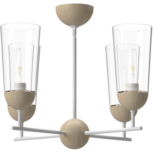 Alora Mood CH542324WHWK Emil 4 Light 25 inch White and White Oak Chandelier Ceiling Light
