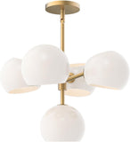 Alora Ligting CH548518BGOP Willow 5 Light 18 inch Brushed Gold Chandelier Ceiling Light in Matte Opal Glass Finish