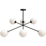 Alora Mood CH549640MBOP Cassia 6 Light 39.5 inch Matte Black Chandelier Ceiling Light in Opal Glass Shade