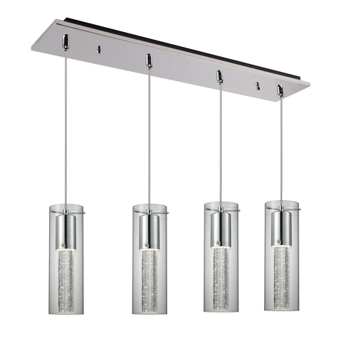 Kuzco Lighting MP4401CH-04 Champagne 4-in 4 Head Multi Pendant Ceiling Light - CCT: 3000K - Finish: Chrome