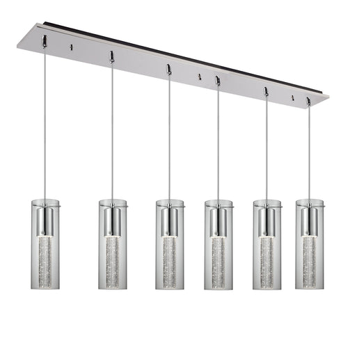 Kuzco Lighting MP4401CH-06 Champagne 4-in 6 Head Multi Pendant Ceiling Light - CCT: 3000K - Finish: Chrome