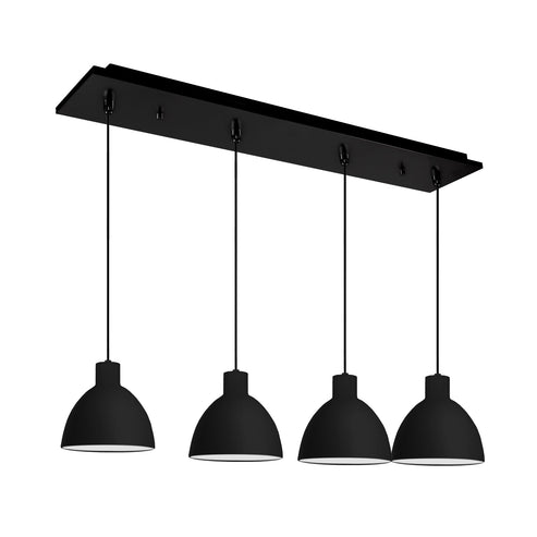 Kuzco Lighting MP1706BK-04 Chroma 6-in 4 Head Multi Pendant Ceiling Light - CCT: 3000K - Finish: Black