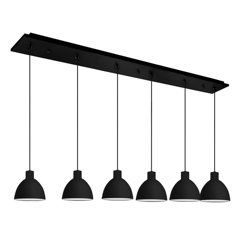 Kuzco Lighting MP1706BK-06 Chroma 6-in 6 Head Multi Pendant Ceiling Light - CCT: 3000K - Finish: Black
