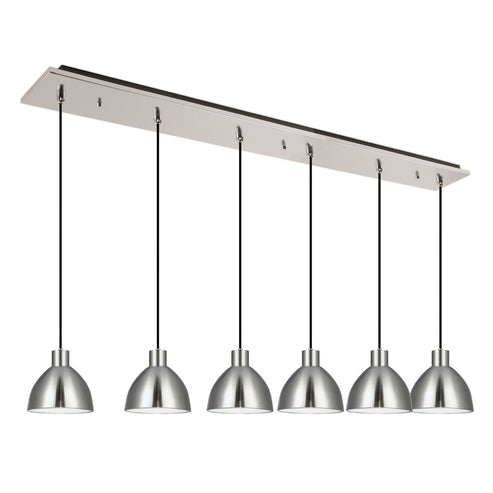 Kuzco Lighting MP1706BN-06 Chroma 6-in 6 Head Multi Pendant Ceiling Light - CCT: 3000K - Finish: Brushed Nickel