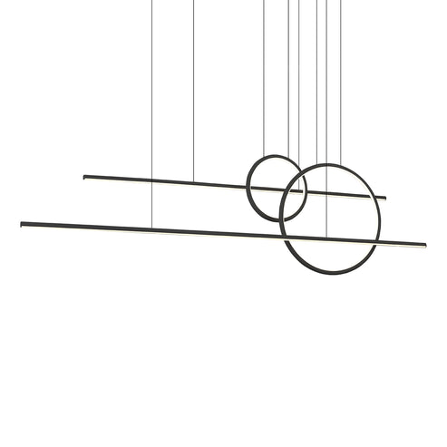 Kuzco Lighting MP14956-BK-UNV-010 Chute Calypso 56-in Multi Pendant Ceiling Light - CCT: 3000K - Finish: Black