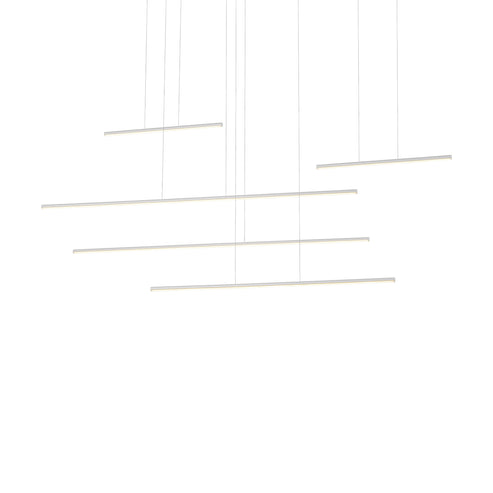 Kuzco Lighting MP14960-WH-UNV-010 Chute Motion 60-in Multi Pendant Ceiling Light - CCT: 3000K - Finish: White