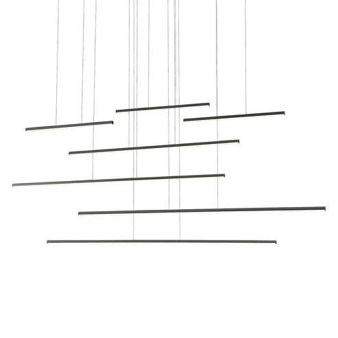 Kuzco Lighting MP14970-BK-UNV-010 Chute Motion 70-in Multi Pendant Ceiling Light - CCT: 3000K - Finish: Black