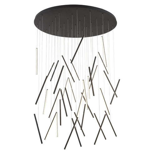 Kuzco Lighting MP14850-BK-UNV-010 Chute 50-in Multi Pendant Ceiling Light - CCT: 3000K - Finish: Black