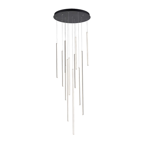 Kuzco Lighting MP14924-BK-UNV-010 Chute 12 Head Multi Pendant Ceiling Light - CCT: 3000K - Finish: Black