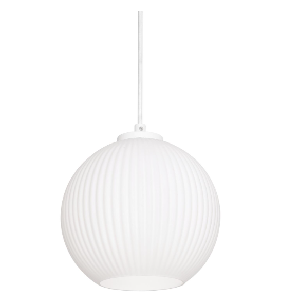 AFX Lighting CLEP08WH Cleo 8 Inch Med Base Pendant Light, White Finish