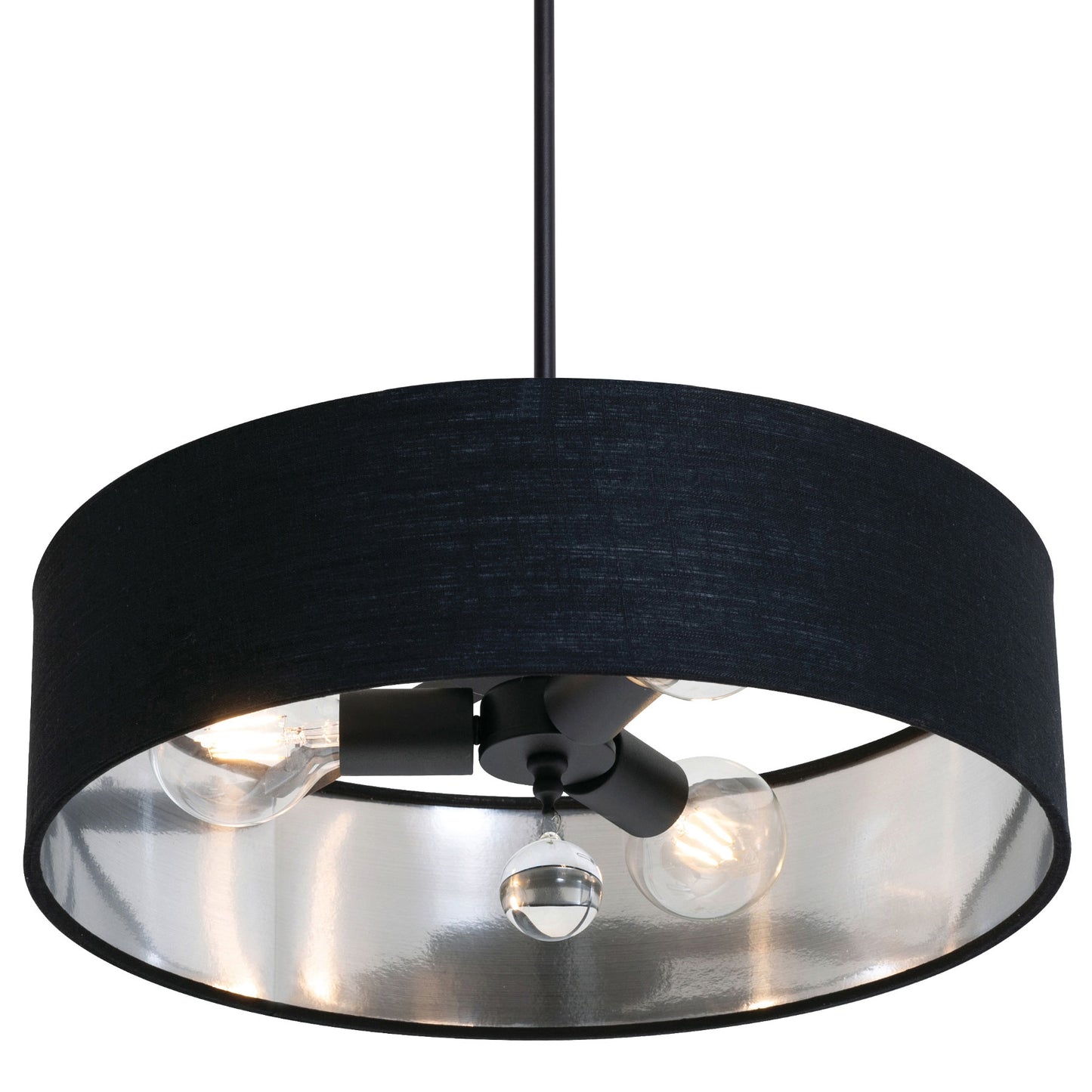 AFX Lighting CLNP18MBBK-BKSL Celine Pendant Light 18 Inch Medium Base Black Finish - Black/Silver shade, 120V