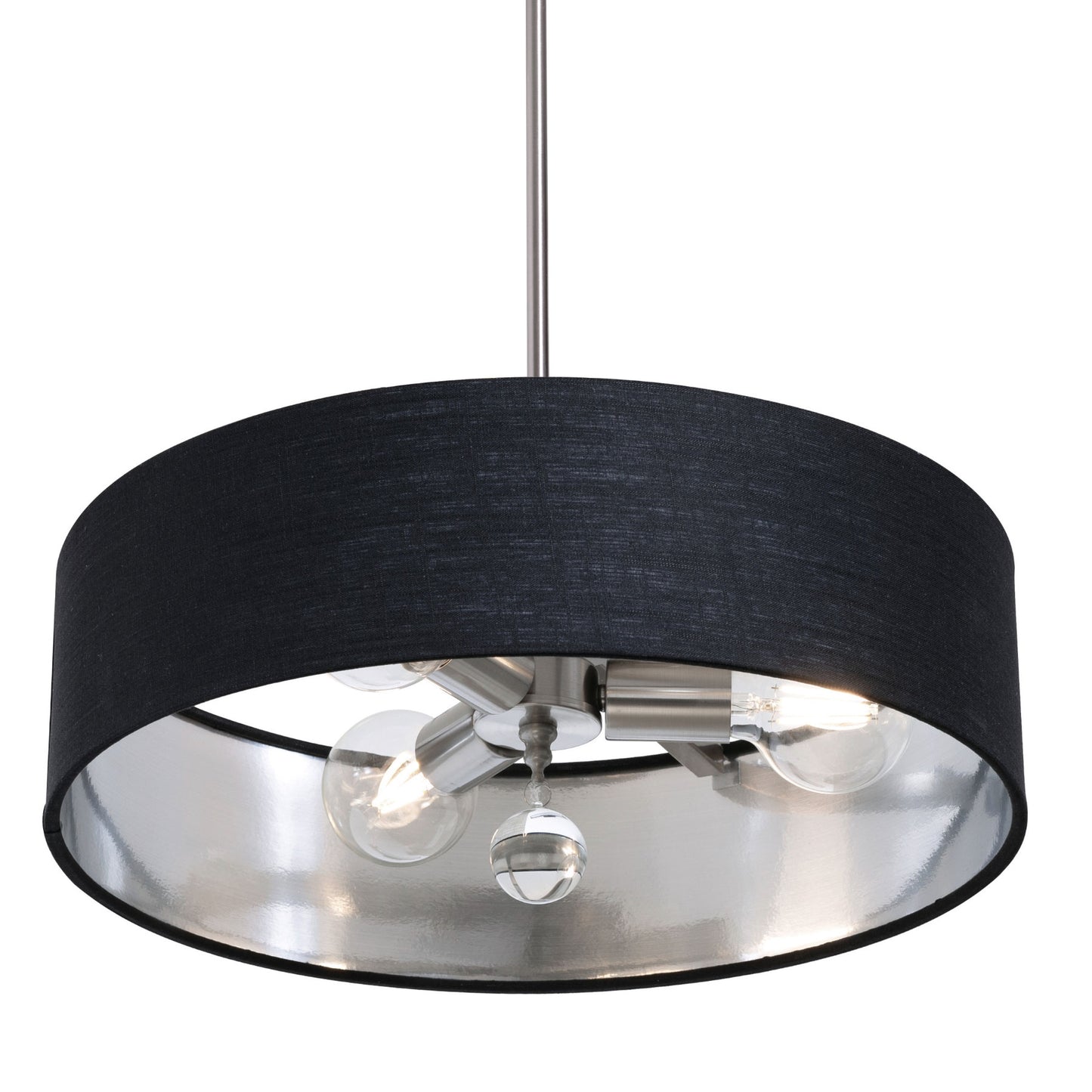 AFX Lighting CLNP18MBSN-BKSL Celine Pendant Light 18 Inch Medium Base Satin Nickel Finish - Black/Silver shade, 120V