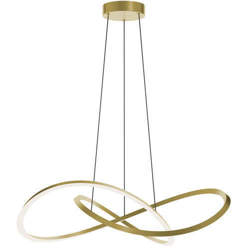 AFX Lighting CLSP32LAJUDLB Celeste 32" LED Pendant, Wattage 40W, Multi-Color Temperature, Voltage 120-277V, Light Antique Brass