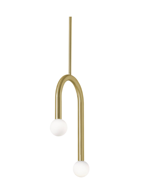 AFX Lighting COEP12LAJUDLB Colette 12 Inch LED Pendant Light,120-277V, Watt 11 ,Selectable 5CCT 2700K/3000K/3500K/4000K/5000K, Light Antique Brass Finish