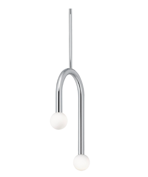 AFX Lighting COEP12LAJUDPC Colette 12 Inch LED Pendant Light,120-277V, Watt 11 ,Selectable 5CCT 2700K/3000K/3500K/4000K/5000K, Polished Chrome Finish