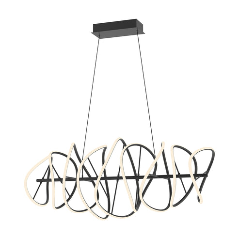 Kuzco Lighting CH96442-BK-UNV-010 Collide 44-in Chandelier Ceiling Light - CCT: 3000K - Finish: Black
