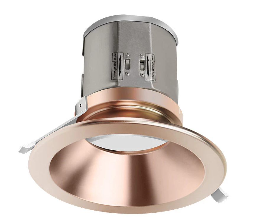 Westgate CRLC4-40W-MCTP-D-RG 4 Inch LED Recessed Light Wattage/CCT Selectable 40W/50W/60W 3000K/3500K/4000K 120-277V Rose Gold