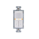 Wattstopper CS-350-N-W Wall Switch Sensor W/ PIR Vacancy Only, Manual-ON, Dual-Relay W/Night Light, 120V, White Finish