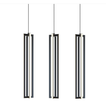 AFX Lighting CSSP24L30D1BKLNR3 3-light 36" LED Small Linear Pendant Light Black Finish