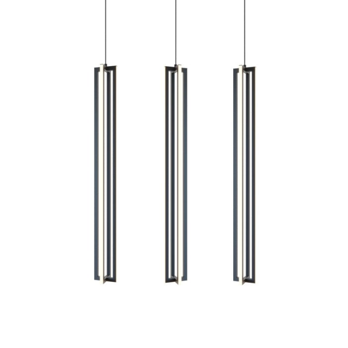 AFX Lighting CSSP36L30D1BKLNR3 Cass 3-Light Medium Linear LED Pendant Light, CCT 3000K, 120V, Black Finish