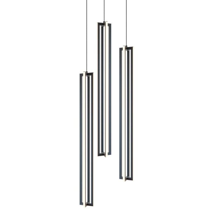 AFX Lighting CSSP36L30D1BKRND3 Cass 18" Wide LED Multi Light Pendant, CCT 3000K, 12000 lm, 90 CRI, 108W, Black Finish