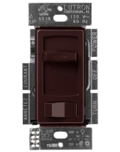 Lutron CTCL-153PH-BR Skylark Contour LED+ Dimmer Switch, No 150W LED or 600W Inc/Hal, 120V, Single Pole/3-Way, Brown Finish