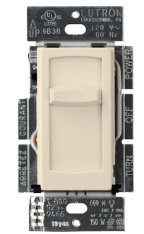 Lutron CTFSQ-F-LA Skylark Contour 120V / 1.5A 3-Speed Single Pole Fan Control, Light Almond