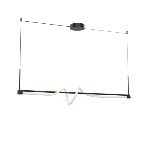Kuzco Lighting LP95354-BK-UNV Cursive 54-in Linear Pendant Ceiling Light - CCT: 3000K - Finish: Black