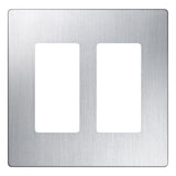 Lutron CW-2-SS Claro Screwless Designer Wall Plate W/Two Gang, Stainless Steel Finish